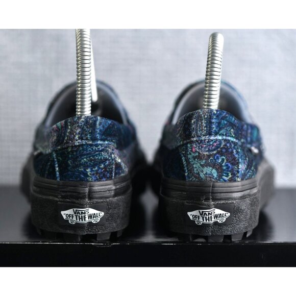 New! Size: 4.5 Men/6 Women | VANS Style 53 Velvet Shoes Paisley | Blue Color - Picture 13 of 14